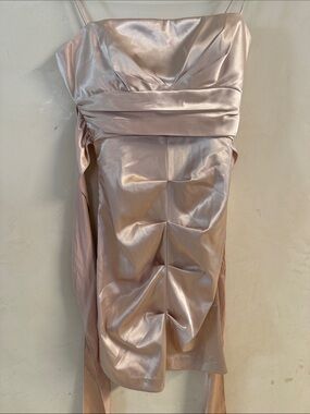 Jump Satin Strapless Mini Dress in Blush
